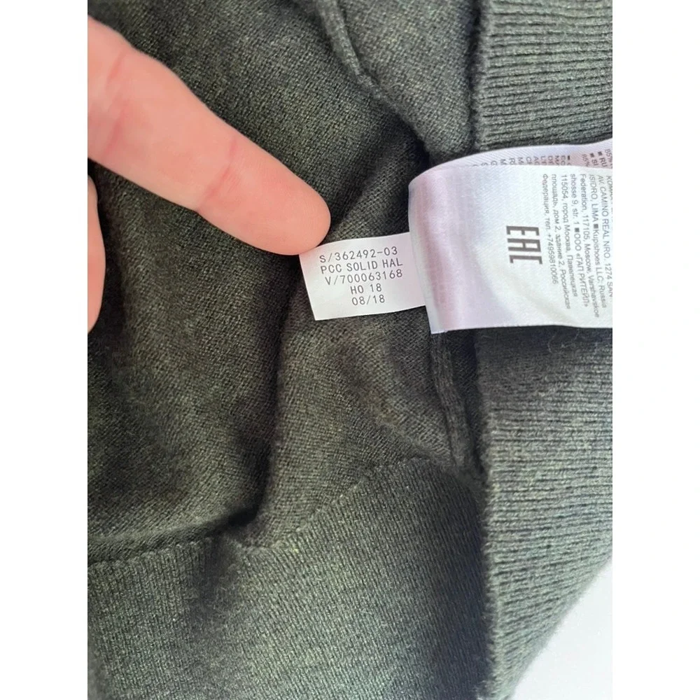 Banana Republic Men's 1/4 Zip Sweater Cotton Cashmere in Green size large